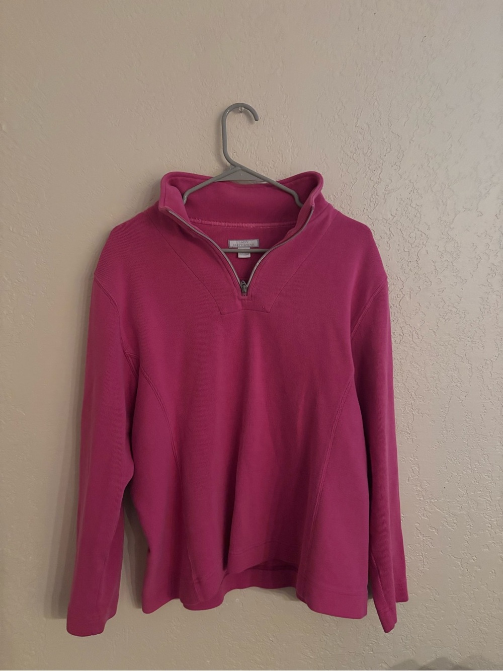 Women's Bright Pink Quarter-Zip Pullover Sweatshirt